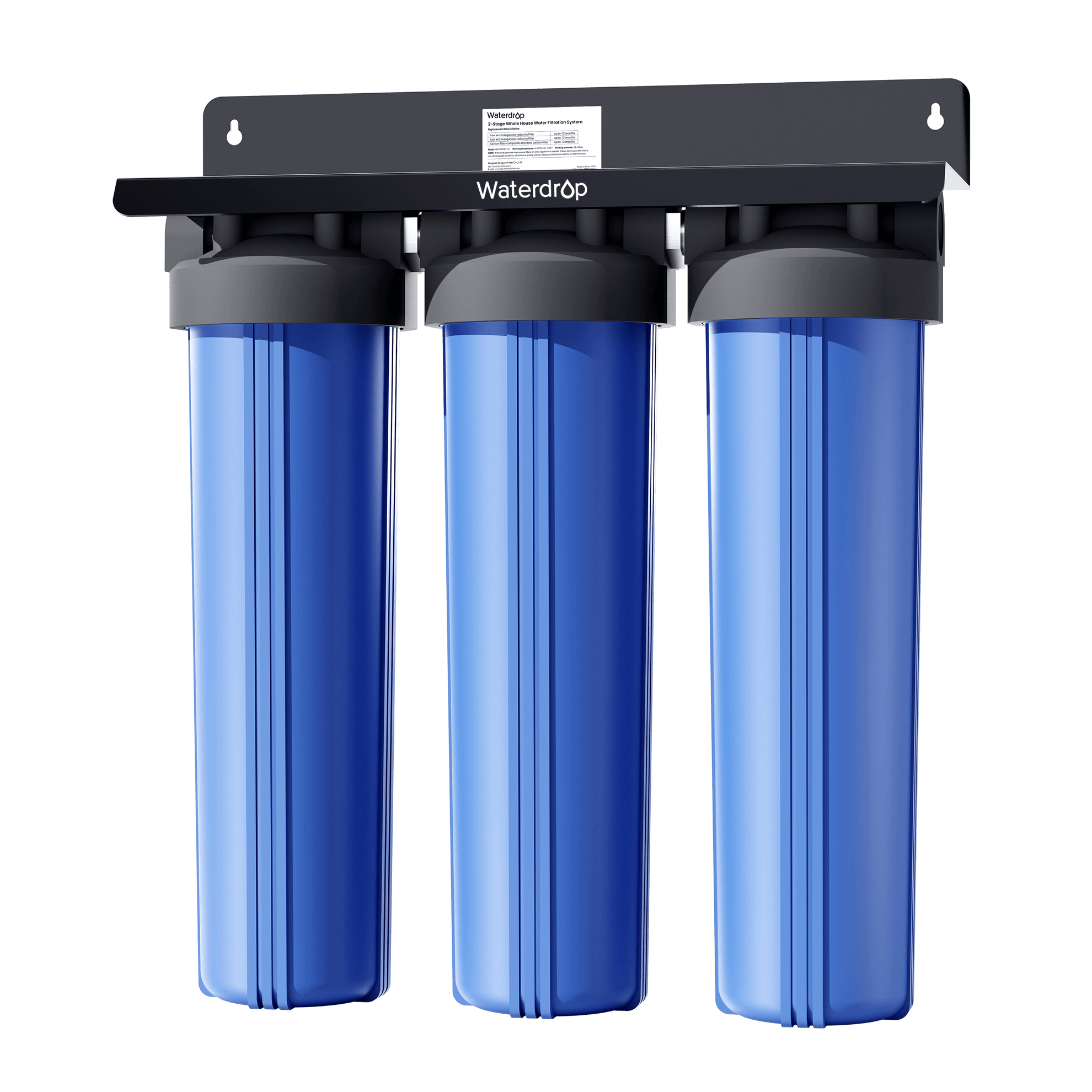 Waterdrop 3-Stage Whole House Water Filter System | Reduce Iron & Manganese